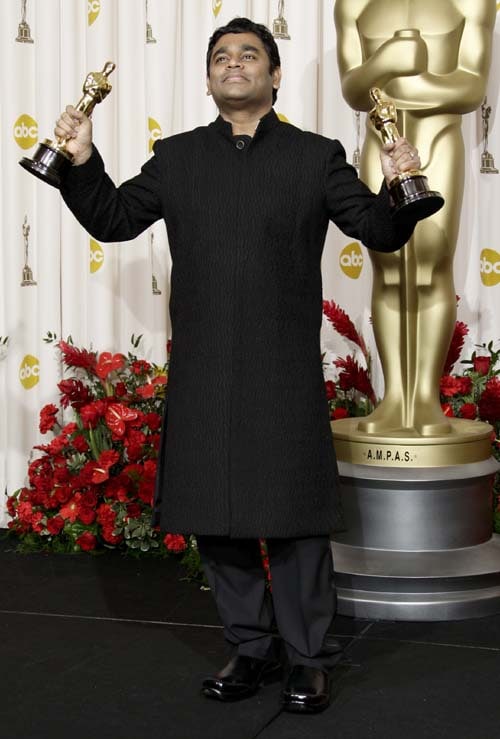 A R Rahman with his Oscars