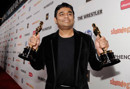 A R Rahman with his Oscars