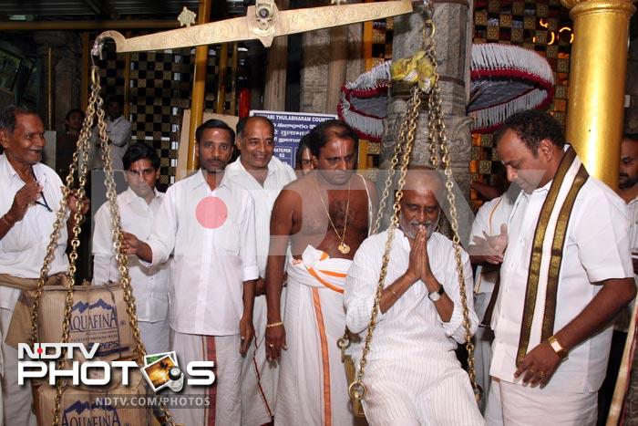 Rajinikanth prays at Tirumala Temple