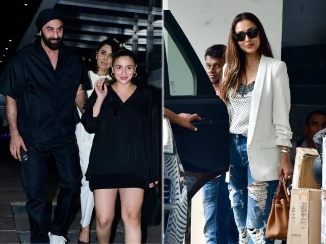 शहर में नज़र आए रणबीर कपूर-आलिया भट्ट, मलाइका अरोड़ा, पूजा हेगड़े