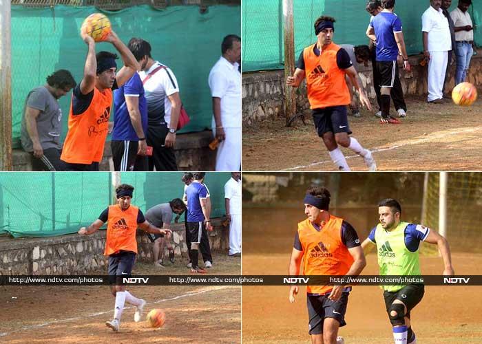 Football Tamasha: Ranbir, Abhishek\'s Sunday Ball Game