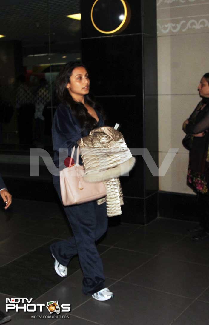 Rani leaving the airport.