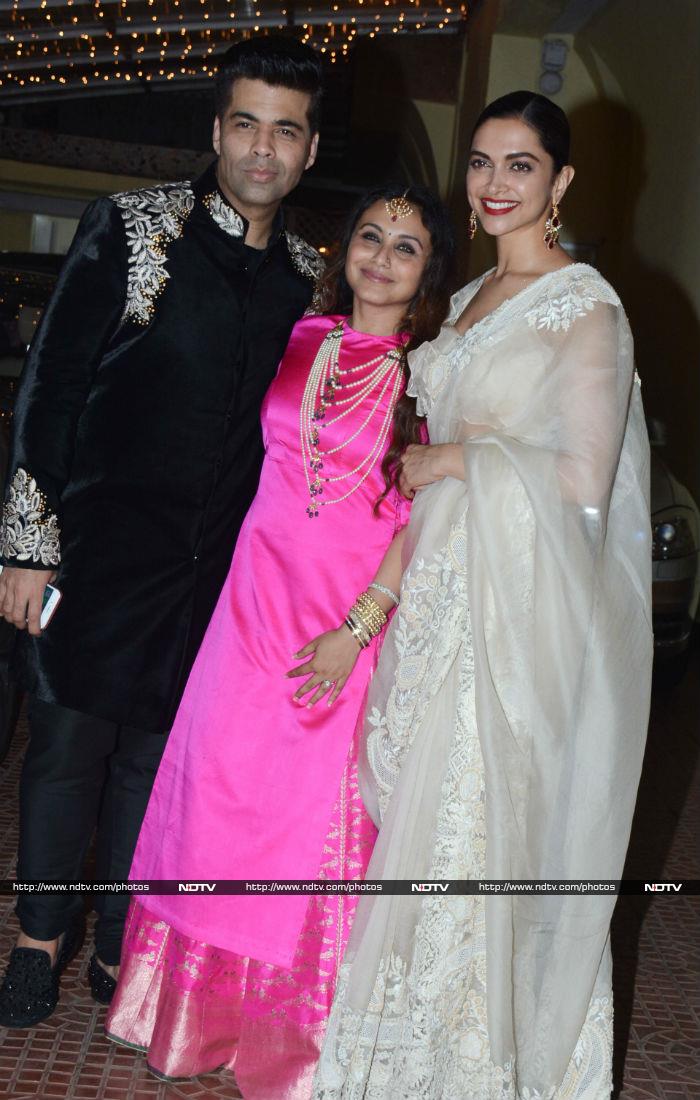 Rani Mukerji, Deepika Padukone, Karan Johar\'s Sweet Diwali Bash