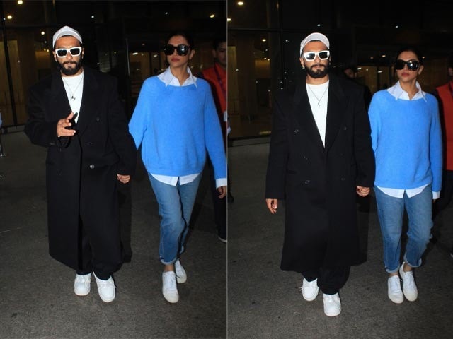 Photo : Ranveer Singh And Deepika Padukone's Comfy Airport Style