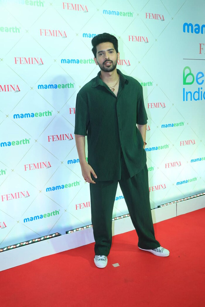 Armaan Malik looked dapper in an olive green co-ord set.