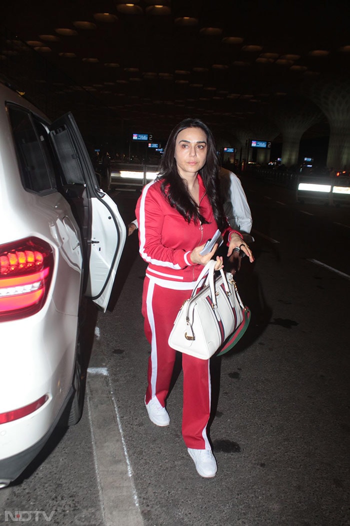 Red, Set, Go: Preity Zinta At The Mumbai Airport