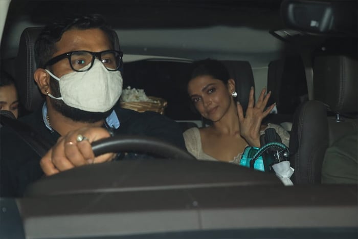 Deepika Padukone waved at the cameras.