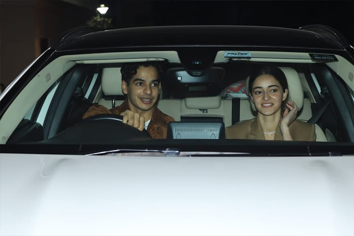 Ananya Panday arrived with rumoured boyfriend Ishaan Khatter.