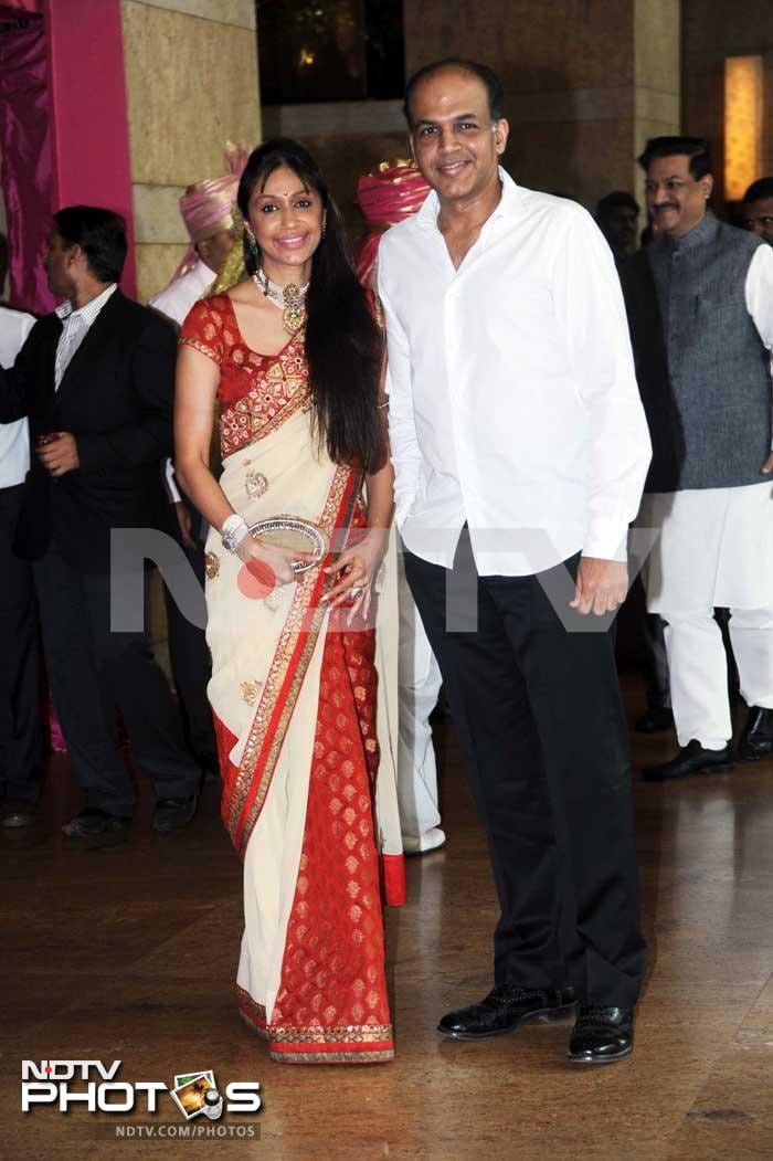 Ashutosh Gowariker and wife Sunita at the wedding.