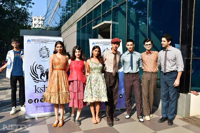 <i>The Archies</i> stars Suhana Khan, Khushi Kapoor, Dot, Agastya Nanda, Mihir Ahuja, Dot, Vedang Raina and Yuvraj Menda put their best fashion foot forward. (Image courtesy: Varinder Chawla)