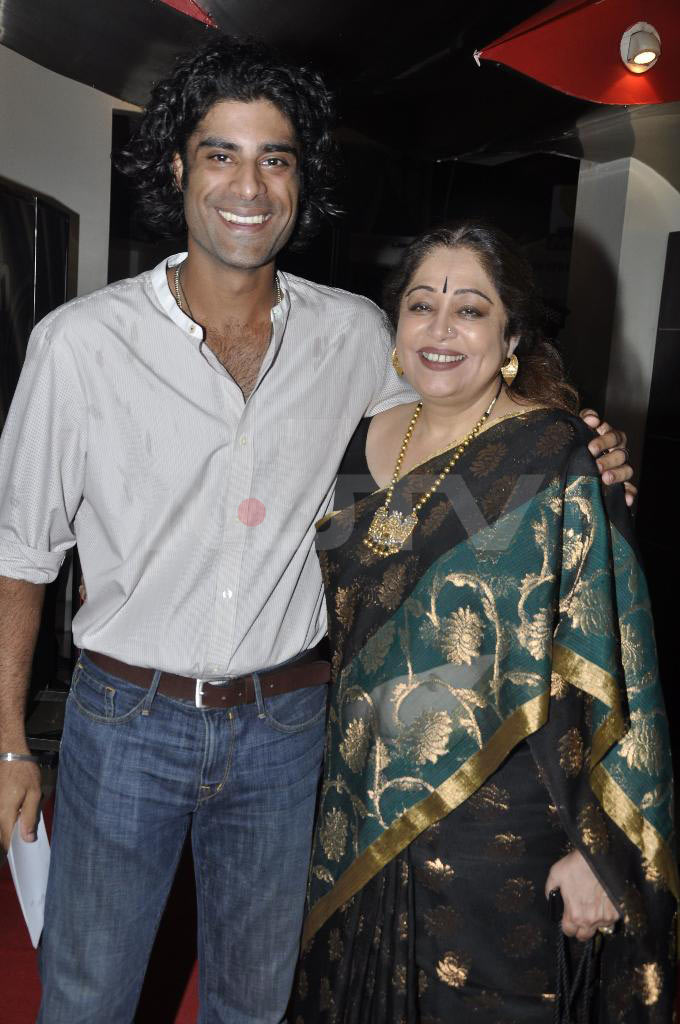 Kirron Kher and son Sikander look pleased to be there