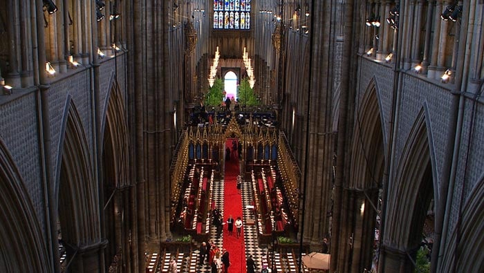 A spectacular shot from inside the Abbey.