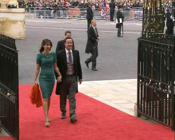 Prime Minister David Cameron and wife Samantha Sheffield arrive at the venue.