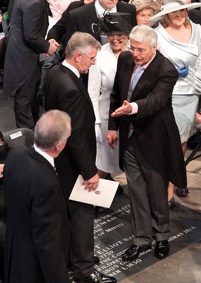 Former Prime Minister Sir John Major and his wife, Norma, arrive in Westminster Abbey.