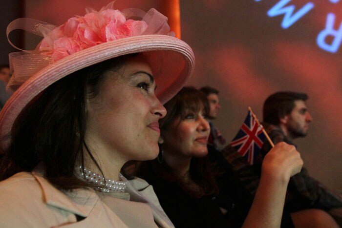 Royal wedding enthusiasts in New York.