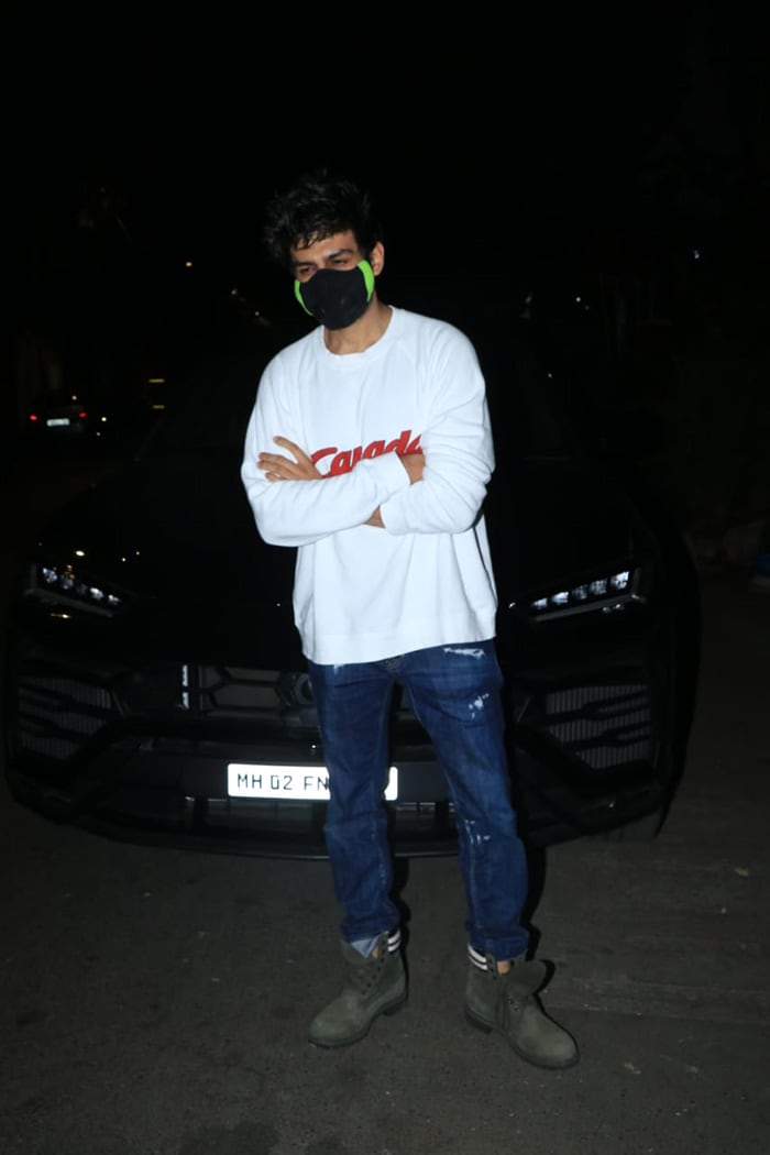 Kartik Aaryan was yet again photographed with his new ride in Bandra.