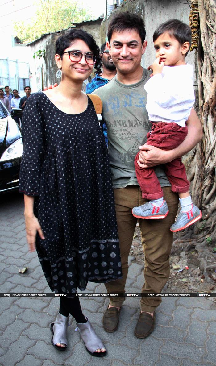 Aamir and Kiran Have an Early Birthday Party For Azad