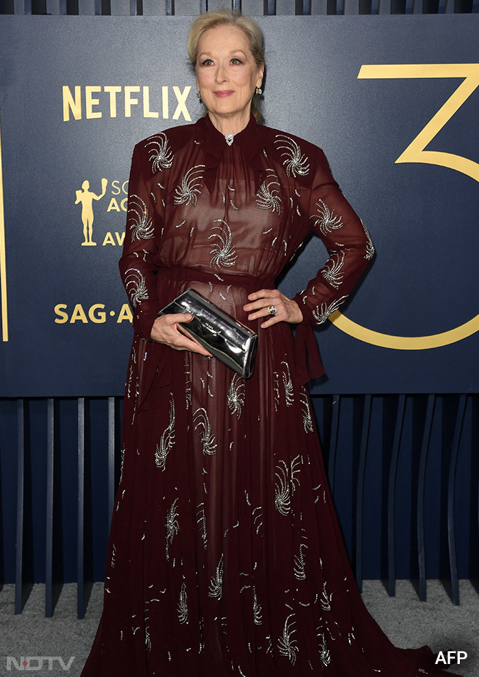 Meryl Streep walked the red carpet in Prada.  (Image Courtesy: AFP)