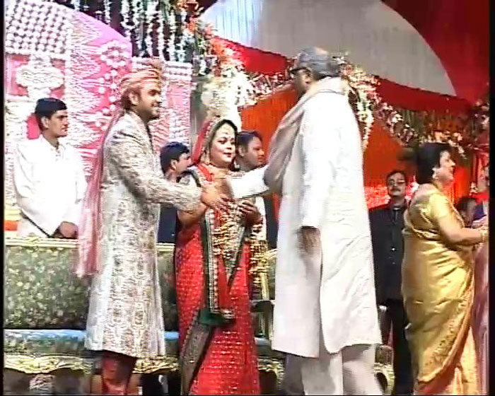 Boney Kapoor congratulates the newlyweds.