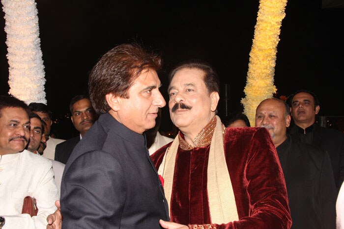 Subrata Roy Sahara greets actor and politician Raj Babbar