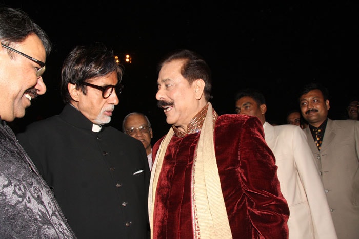 Subrata Roy Sahara and Amitabh Bachchan share some light moments.