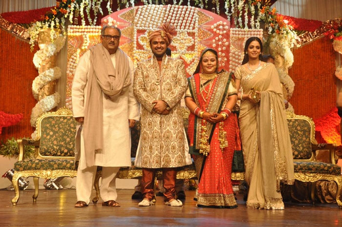 Actress Sridevi and her husband Boney Kapoor blessed the couple.