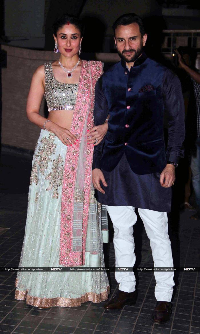 Saif and Kareena were married on October 16, 2012. A morning registration was followed by a grand reception at Mumbai's Taj Mahal Palace hotel. A Mughal-themed reception <I>ordaawat-e-walima</i> was held in New Delhi on October 18. Rahul Gandhi led a power list of guests.