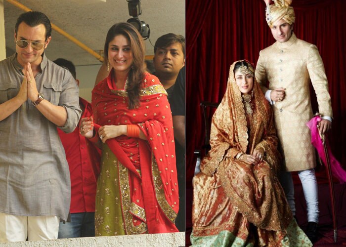 Saif and Kareena were married on October 16, 2012. A morning registration was followed by a a grand reception at Mumbai's Taj Mahal Palace hotel.A Mughal-themed reception or <i>daawat-e-walima</i> was held in New Delhi on October 18. Rahul Gandhi led a power list of guests.