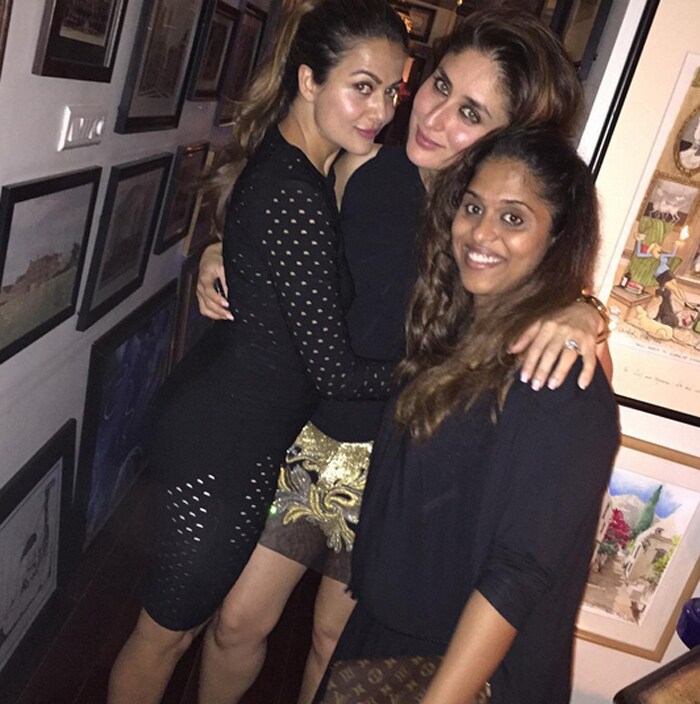 Amrita, who was in an LBD, posed with 'friends foreves'. <br><br>This image was posted on Instagram by <a href="https://instagram.com/amuaroraofficial/" target="_blank" rel="nofollow" >Amrita Arora</a>