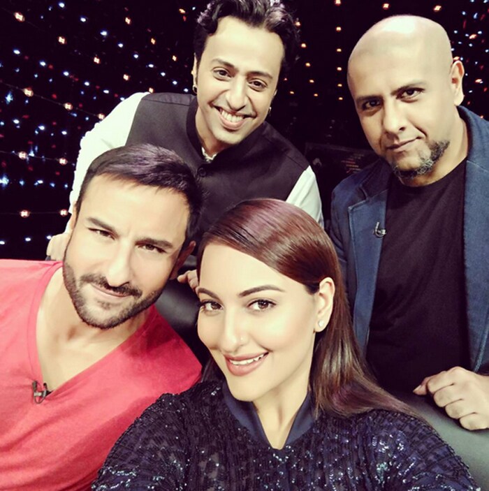 Meanwhile, Saif who was missing in most of the pictures, was spotted in a selfie with his <I>Bullett Raja</I> co-star Sonakshi Sinha on the sets of <I>Indian Idol Junior</i>. The image, which also features composers Salim Merchant and Vishal Dadlani, was shared by Sonakshi on Instagram, with a birthday wish to the 45-year-old actor. <br><br>This image was posted on Instagram by <a href="https://instagram.com/aslisona/" target="_blank" rel="nofollow" >Sonakshi Sinha</a>