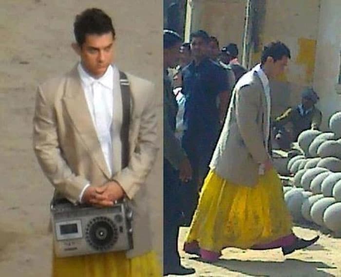 Why is Aamir wearing a skirt?