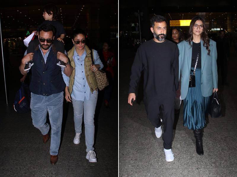 मुंबई एयरपोर्ट पर परिवार के साथ नजर आए एक्टर सैफ अली खान
