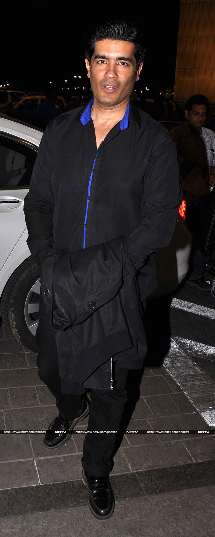 Designer Manish Malhotra was seen at the airport.