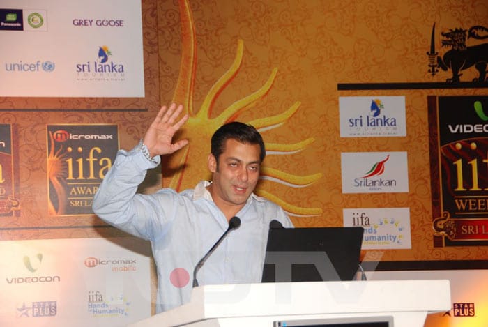 Bollywood actor Salman Khan attends a news conference to promote The International Indian Film Academy (IIFA) awards, in Mumbai.