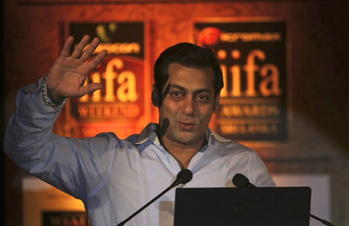 Bollywood actor Salman Khan speaks during a press conference in Mumbai. The news conference was held to promote the International Indian Film Academy (IIFA) which will be held later in the year in Sri Lanka. (Photo: AP)