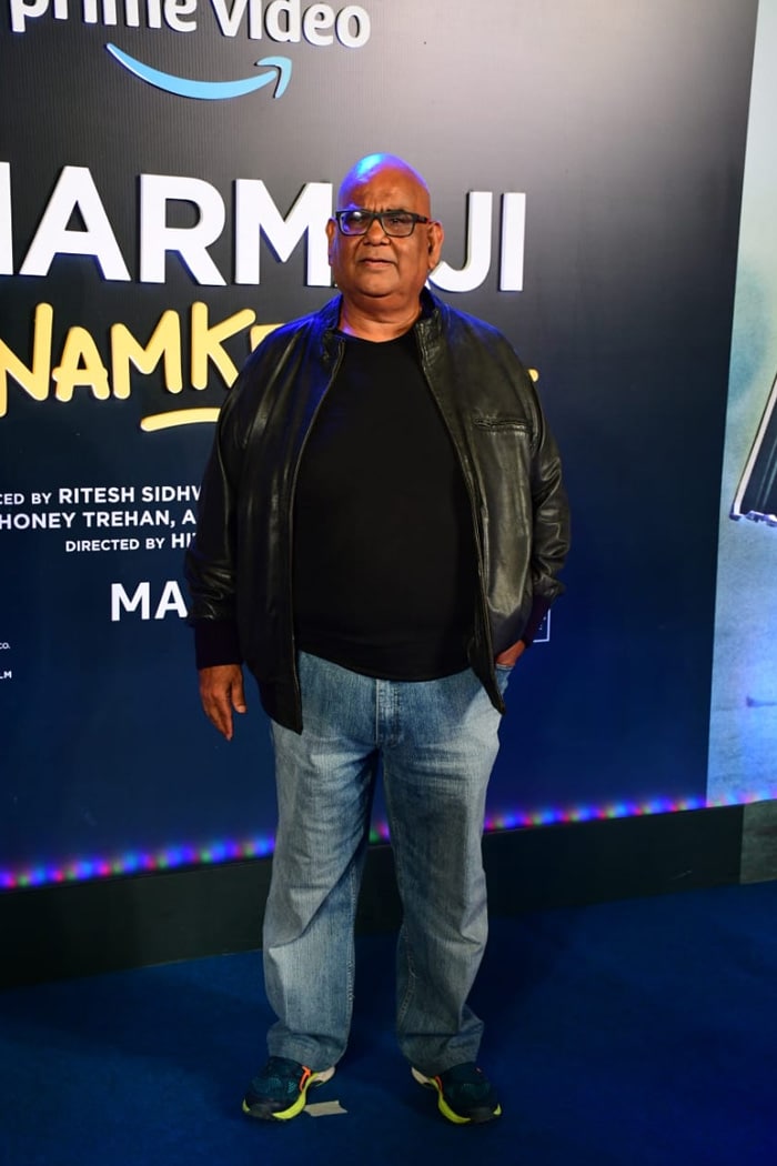 Satish Kaushik was also snapped at the Sharmaji Namkeen's screening.