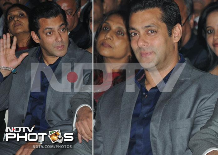 Salman was dapper in a steel grey suit.