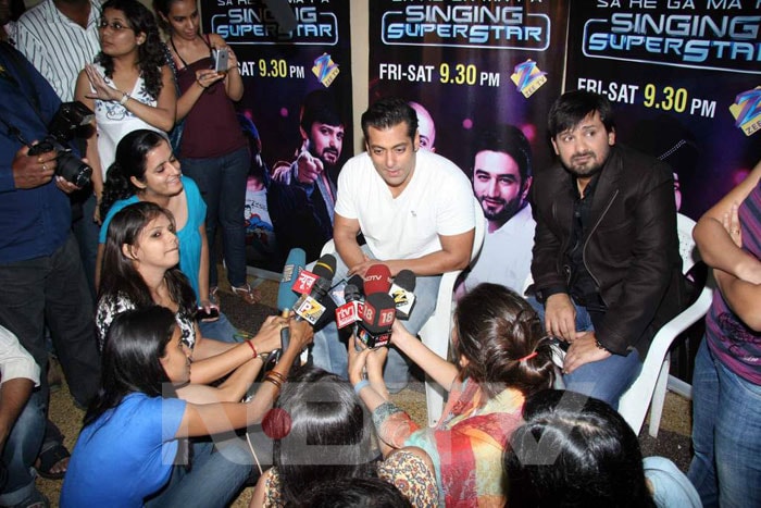 Salman Khan spoke to media persons after the show.