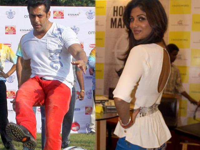 Photo : Bend it like Salman, Shilpa's style goal
