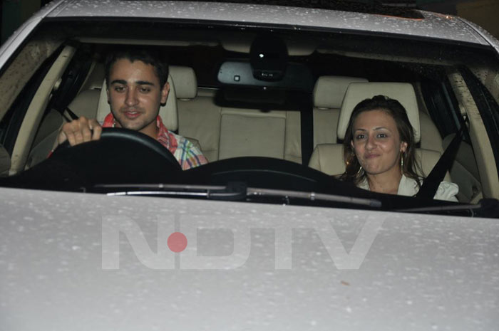 Actor Imran Khan arrives for the party with fianc�e Avantika.