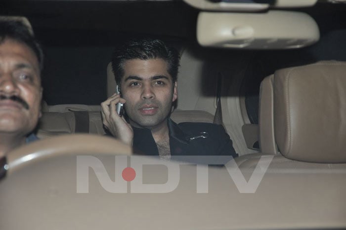 Director Karan Johar arrives at Aamir Khan's party.