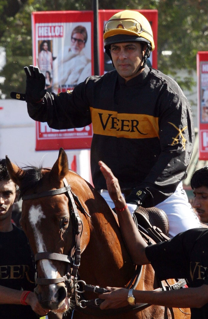 Salman was seen at the racecourse taking part in a horse race in Mumbai. (Photo: AFP)