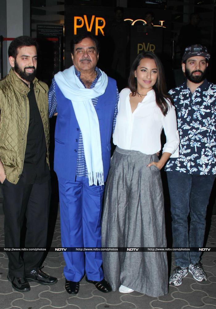 Actress Sonakshi Sinha was with her family - father Shatrughan Sinha and brothers Luv and Kush.