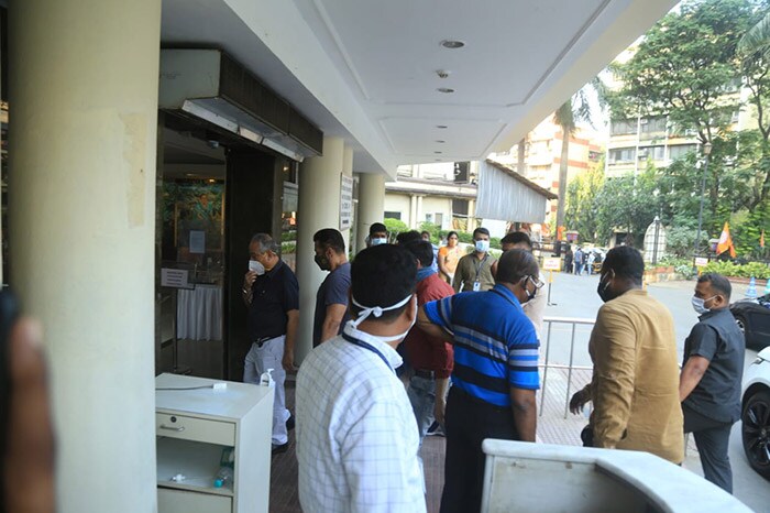 Salman Khan was clicked outside Lilavati Hospital in Mumbai on Wednesday. He went there to receive the first dose of the Covid-19 vaccine.