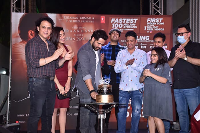 It was a double celebration for Emraan as he also attended the success party of his recently released song <i>Lut Gaye</i>. He cut his birthday cake with the T-series owner Bhushan Kumar, singer Jubin Nautiyal and Yukti Thareja, who also features in the music video.