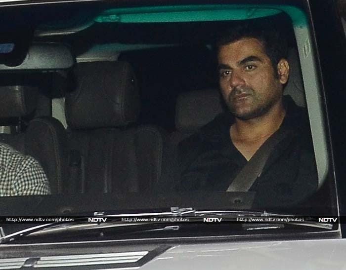 Salman's brother Arbaaz Khan looked perturbed.