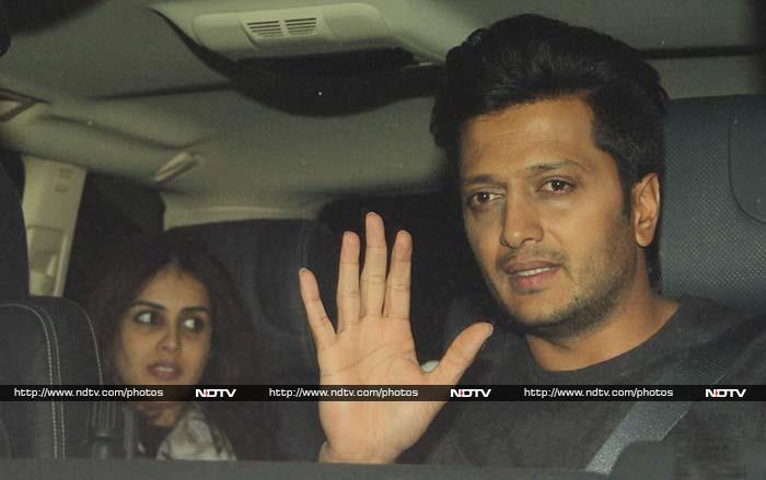 We also caught a glimpse of Riteish Deshmukh and his wife, actress Genelia D'Souza.