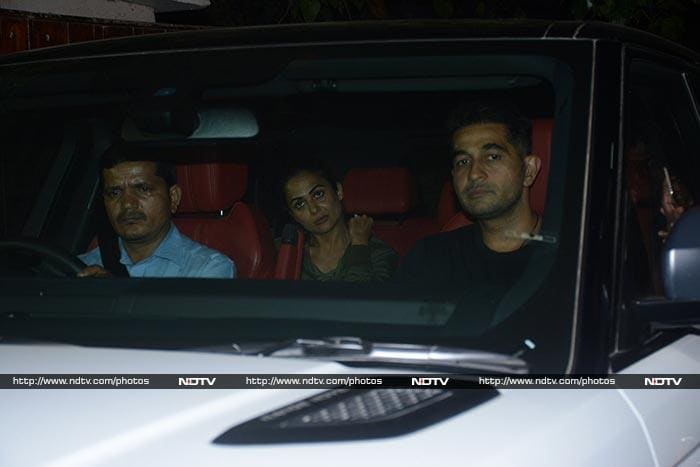 Amrita Arora came with husband Shakeel Ladakh.