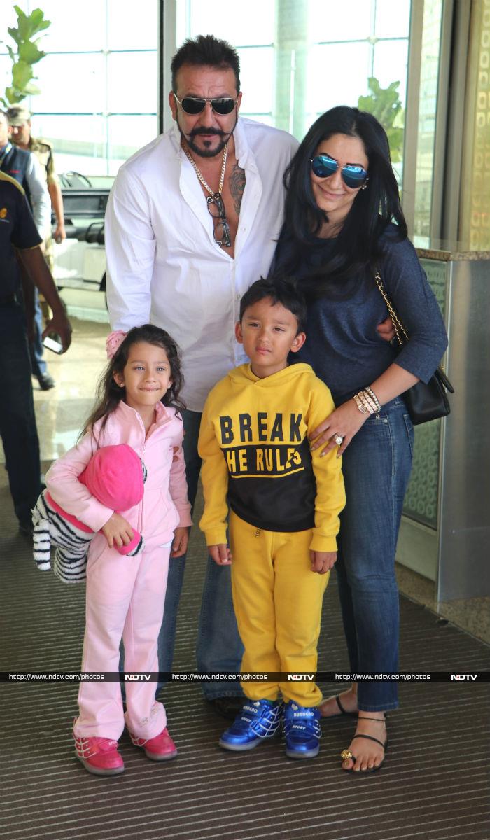 Sanjay Dutt and His Picture Perfect Family at the Airport