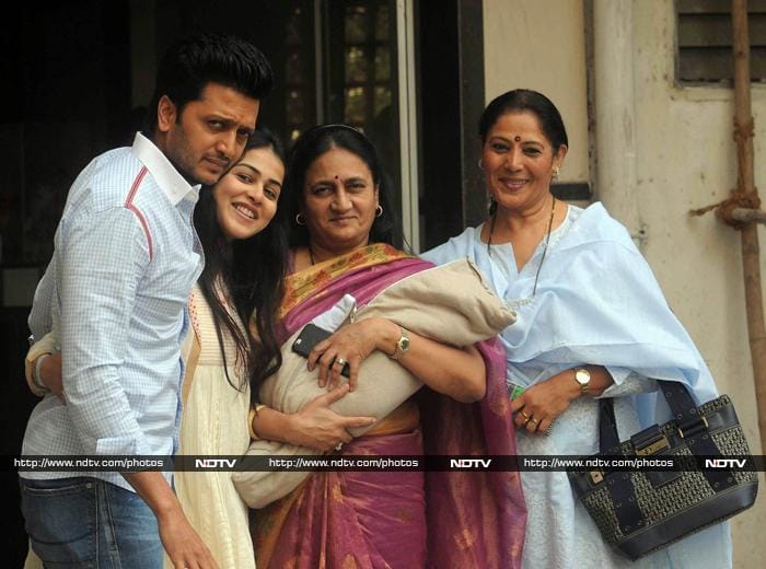 Riteish Deshmukh, Genelia Bring Their Son Home